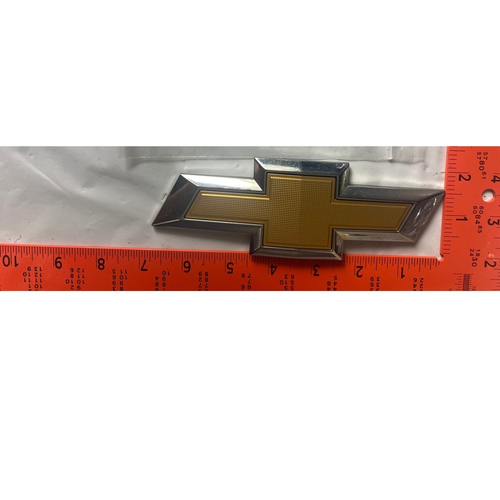Chevrolet Bowtie Emblem Gold Chrome Front Grille Trunk Badge 7 Inch Vintage